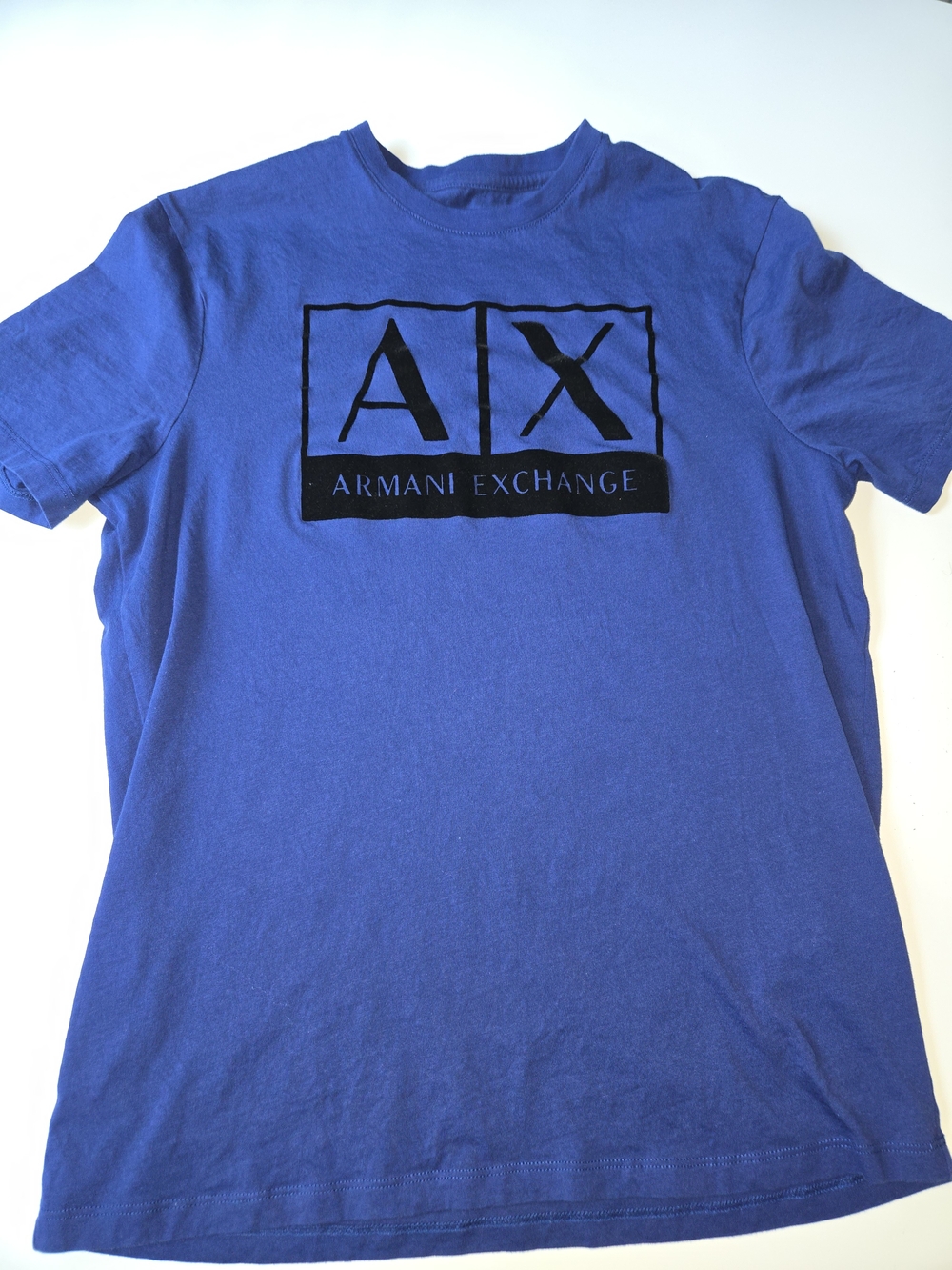 Armani Exchange Blue Short Sleeve AX Logo Tee